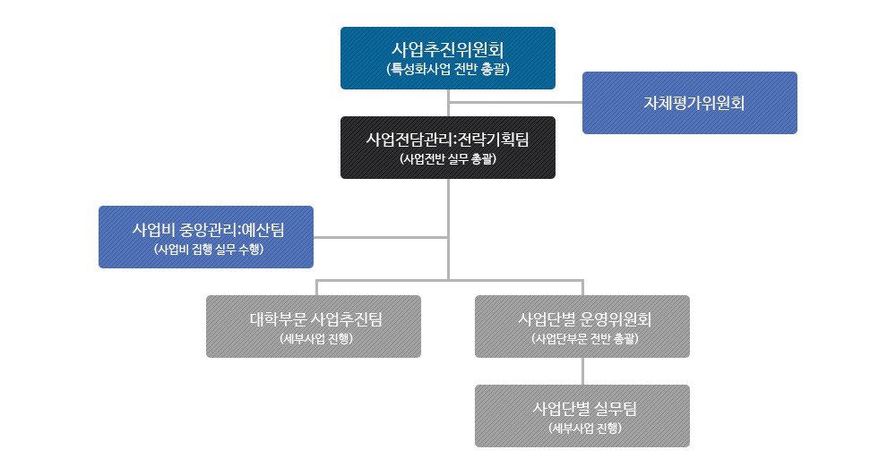 수도권대학특성화사업 운영 조직도